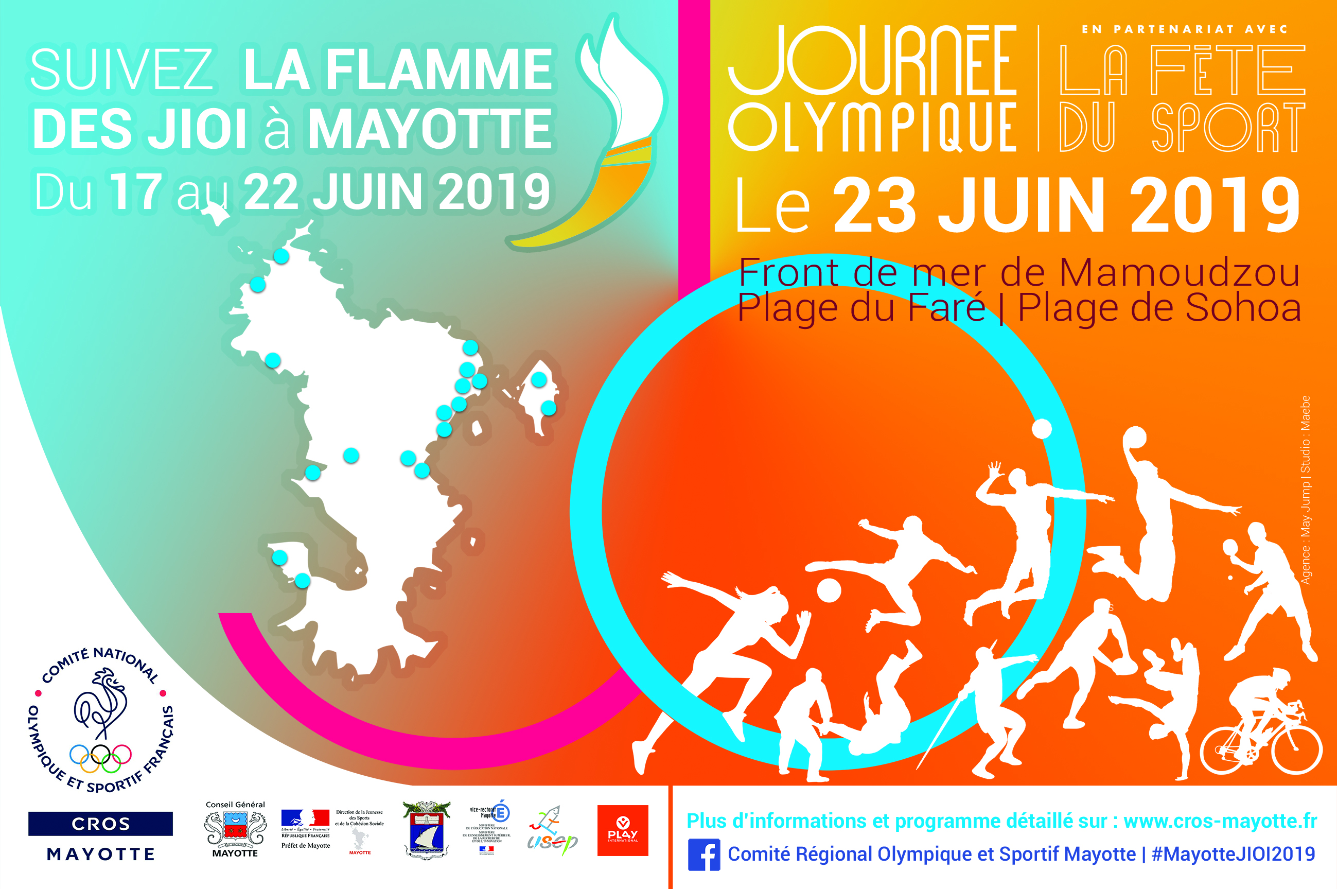 Flamme des JIOI 2019 / Journée olympique